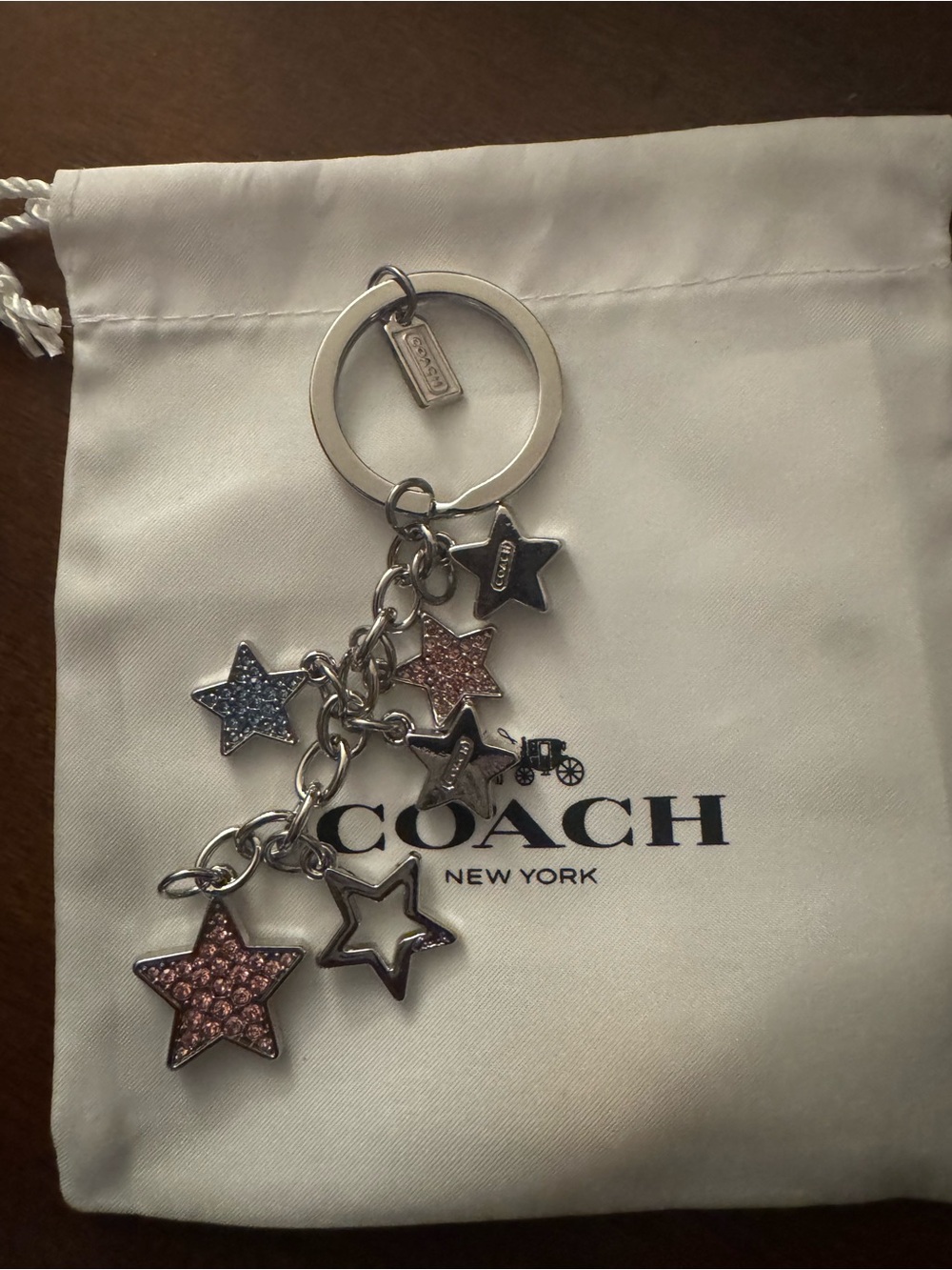 Coach Dangling Stars Keychain